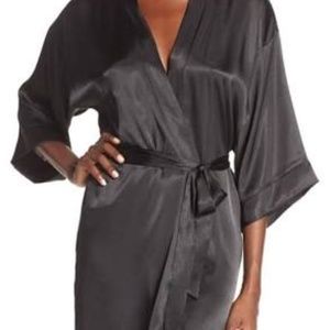 black silky satin robe